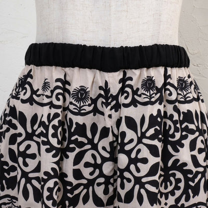 Cotton Big Print × Solid Layer Pants