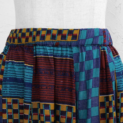 Rayon Vertical Seam Print Skirt