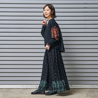 Rayon Nordic Print Skirt