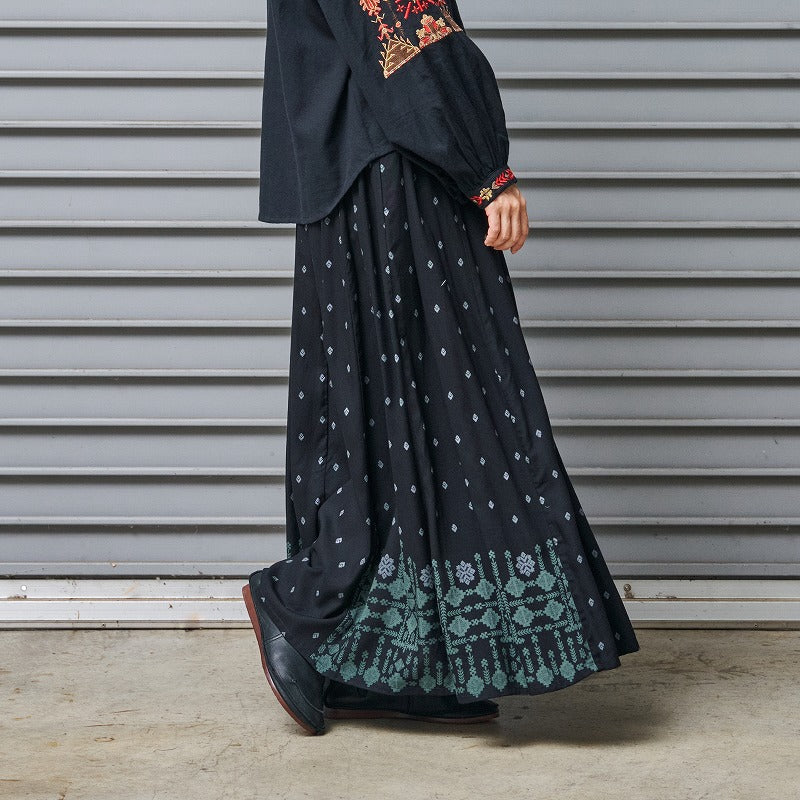 Rayon Nordic Print Skirt