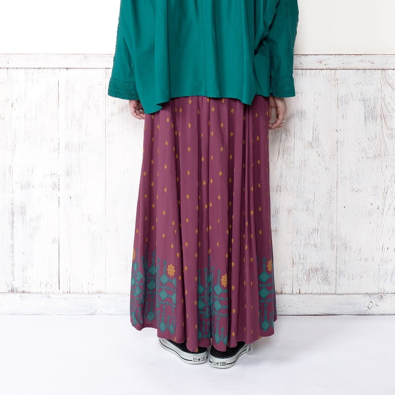 Rayon Nordic Print Skirt