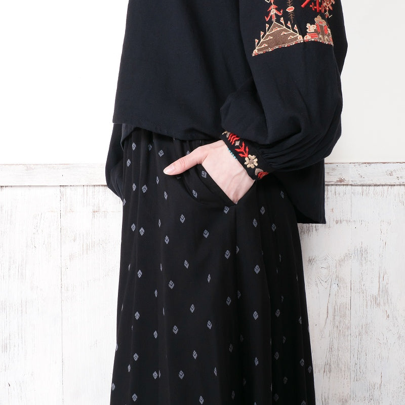 Rayon Nordic Print Skirt