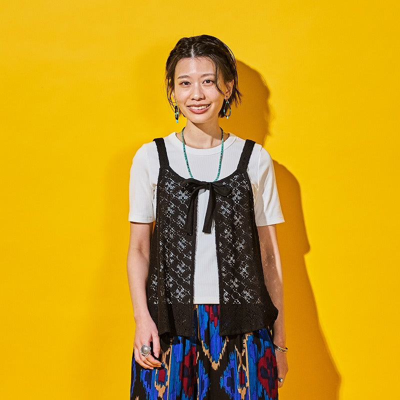 Cotton Flower Lace 2-Way Cami Blouse