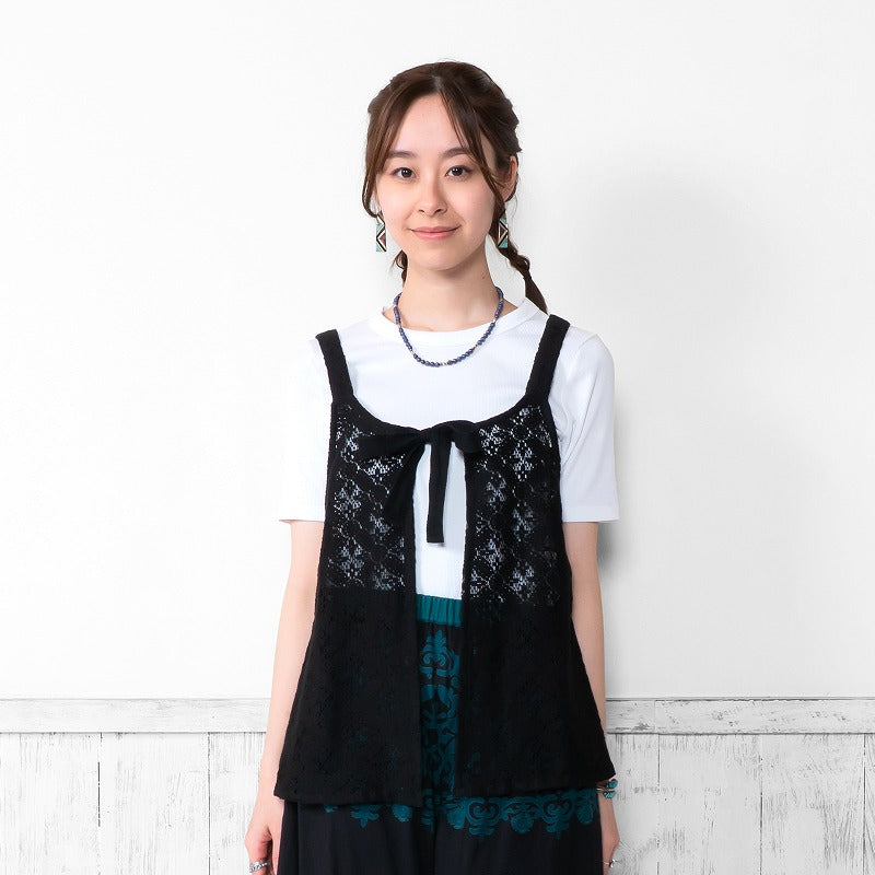 Cotton Flower Lace 2-Way Cami Blouse