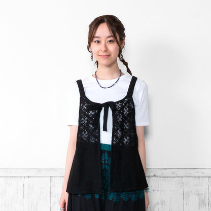 Cotton Flower Lace 2-Way Cami Blouse