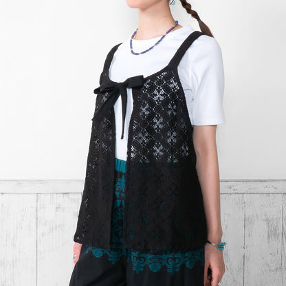 Cotton Flower Lace 2-Way Cami Blouse