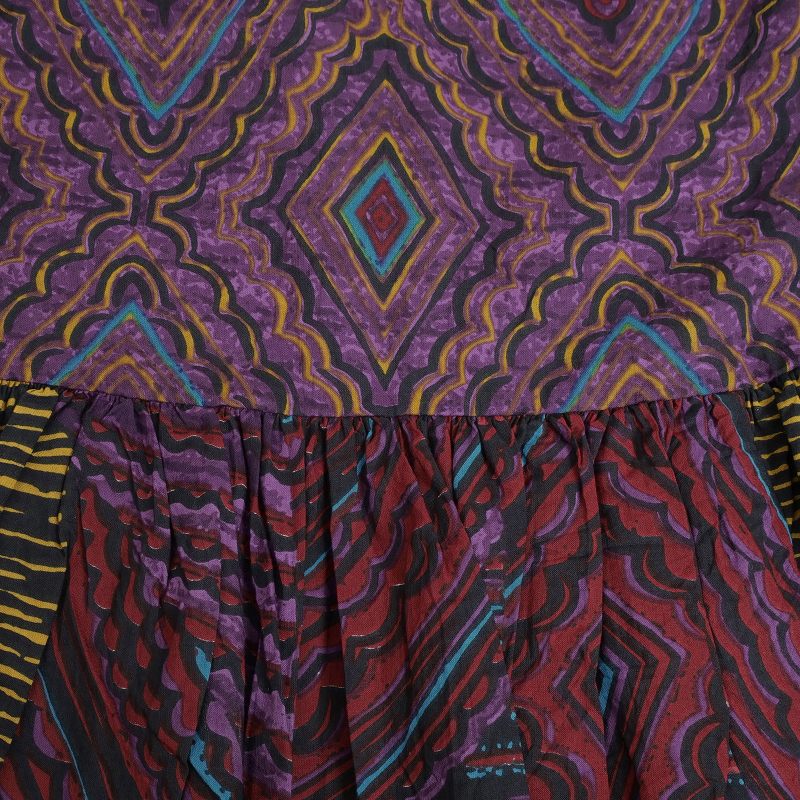 Cotton Oriental Print Flare Pullover